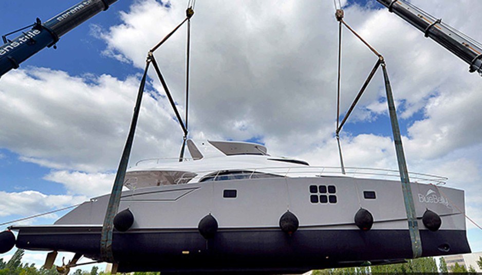 The new 70 Sunreef Power is named “ Blue Belly ”